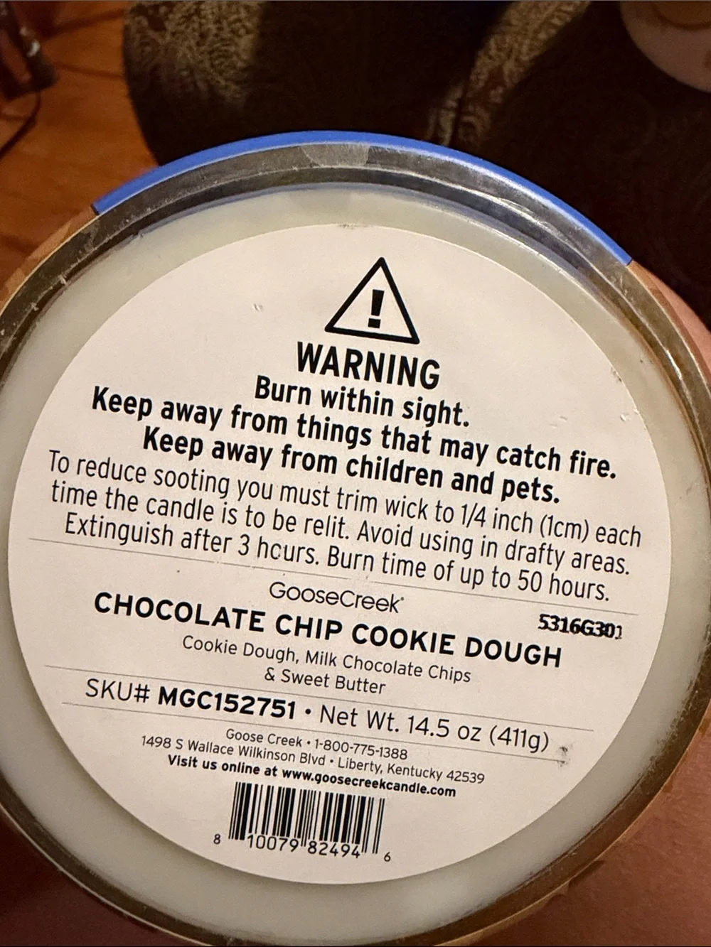 Pillsbury Chocolate Chip Cookie Dough Scented Candle - Blue